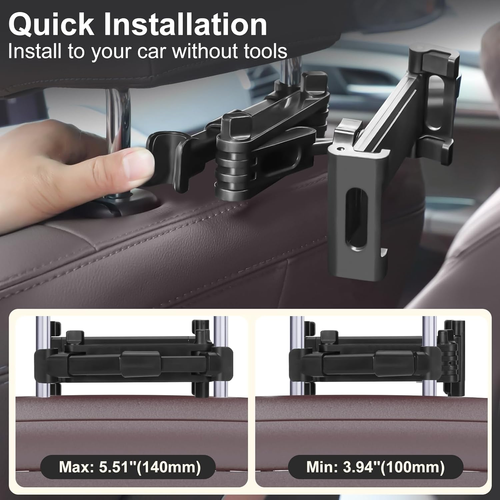 Universal 360° Car Headrest Tablet Holder