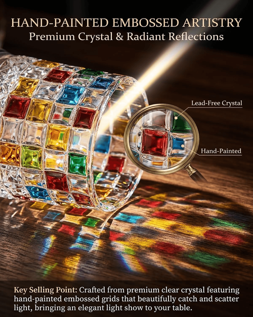 Hand-Painted Embossed Rotating Glass