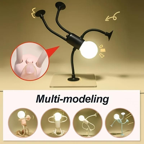 Creative Stick Figure Suction Night Light – Fun & Flexible Warm Lamp