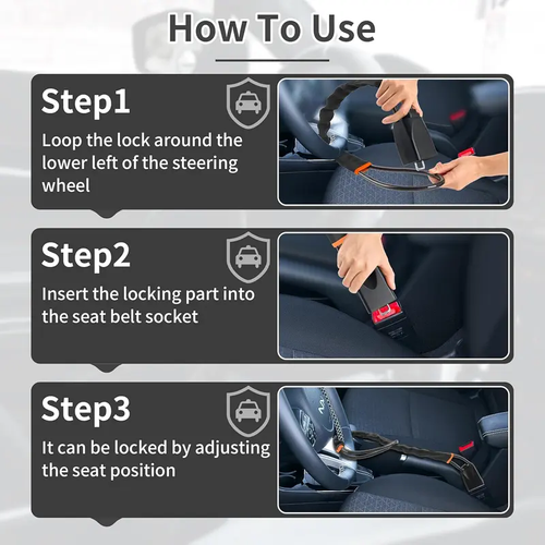Heavy-Duty Anti-Theft Steering Wheel Lock | Ultimate Car Security