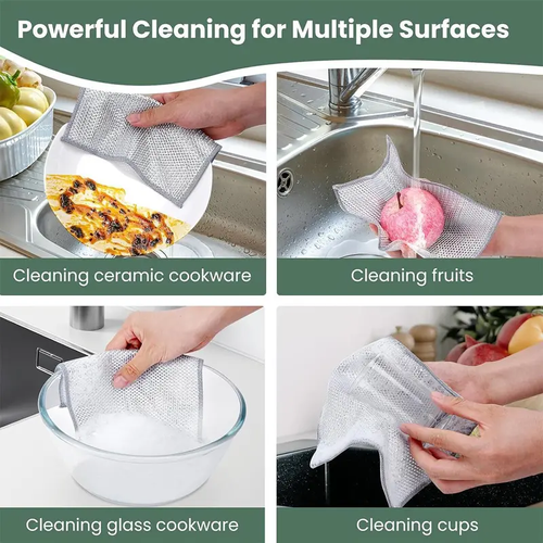 12 PCS Double-Layer Steel Wire Cleaning Cloth – Powerful & Scratch-Free