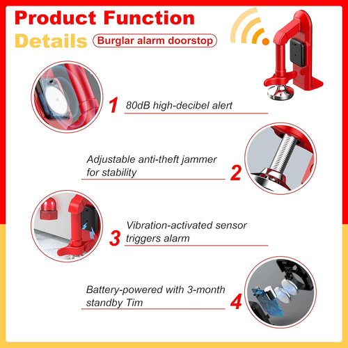Portable Alarm Door Stopper – Instant Anti-Theft Protection