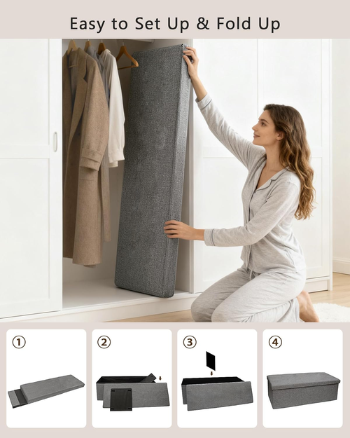 Foldable 3-in-1 Storage Ottoman