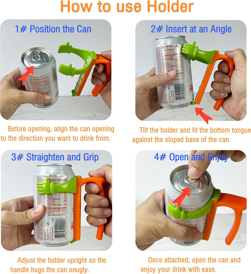 Leak-Proof Can Lid & Handle Set – Easy Grip for 12oz Cans