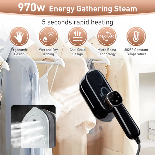 2-in-1 Handheld Garment Steamer – Fast & Easy Ironing