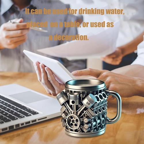 Creative V8 Engine Stainless Steel Mug for Car Lovers