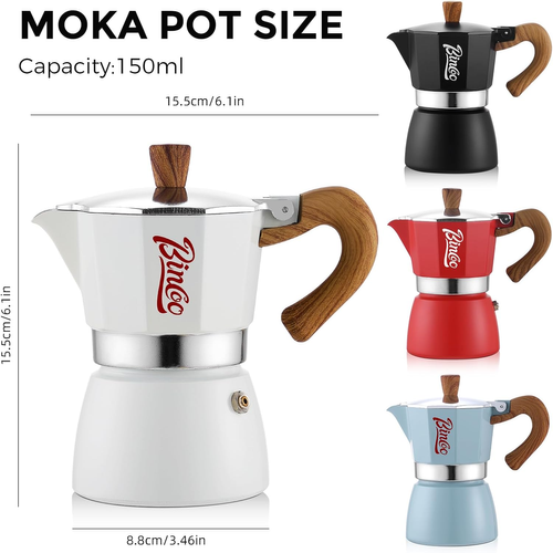 Premium 3-Cup Italian Moka Pot – Stovetop Espresso Maker
