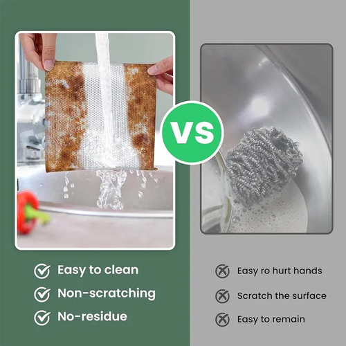 12 PCS Double-Layer Steel Wire Cleaning Cloth – Powerful & Scratch-Free
