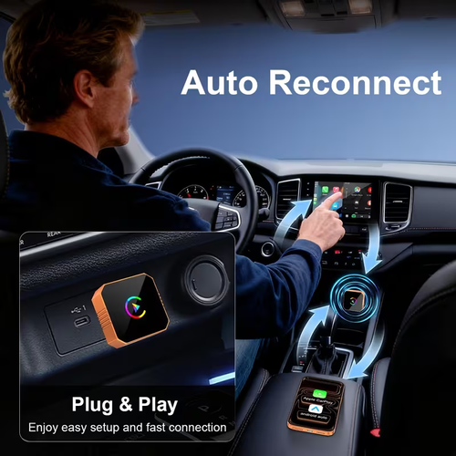 2026 Wireless CarPlay & Android Auto Adapter – Plug & Play Smart Driving
