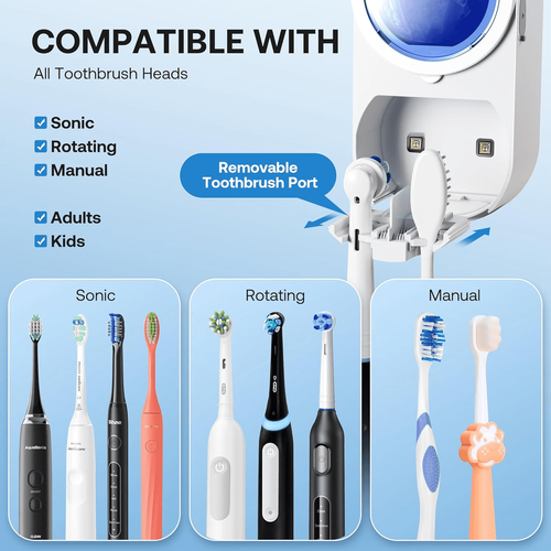 Smart UVC Toothbrush Sterilizer – Automatic Cleaning