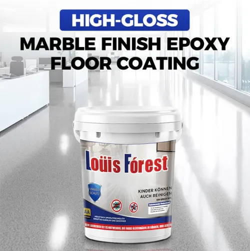 High-Gloss Marble Finish Epoxy Floor Coating– Durable Waterproof Finish
