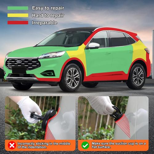 2PC Heavy Duty Car Dent Repair Puller Kit– Paint-Safe DIY Repair Puller