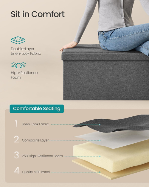 Foldable 3-in-1 Storage Ottoman