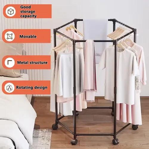 360-Degree Rotating Clothing Rack
