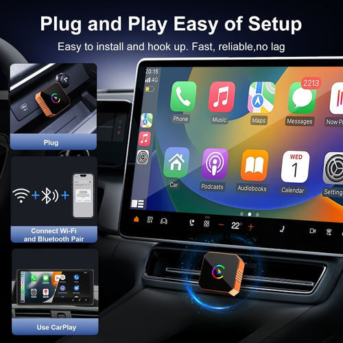 2026 Wireless CarPlay & Android Auto Adapter – Plug & Play Smart Driving