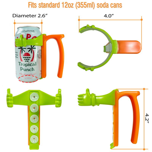 Leak-Proof Can Lid & Handle Set – Easy Grip for 12oz Cans