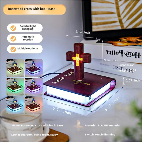 Magnetic Floating Cross Bible Night Light