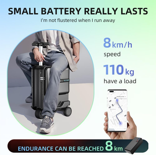 Smart Rideable Electric Suitcase – 20 inches Powered Travel Luggage Scooter