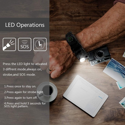 🛒 Buy 1, Get 1 FREE‼️Limited-time offer⏳20 in 1 Survival Paracord Bracelet with LED & Fire Starter