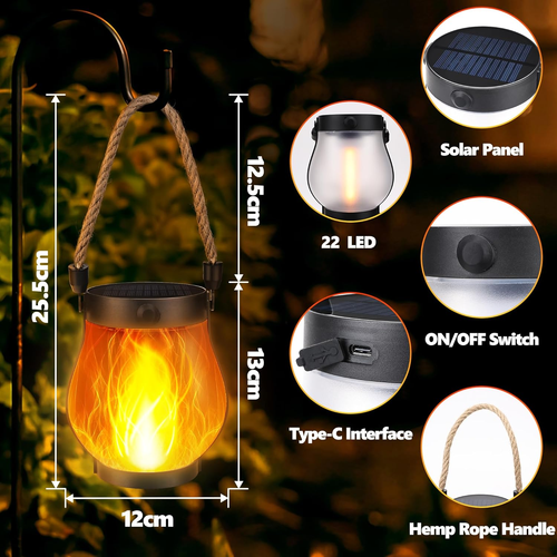Upgraded Solar Dancing Flame Lantern – Waterproof Outdoor Light 🔥🌙