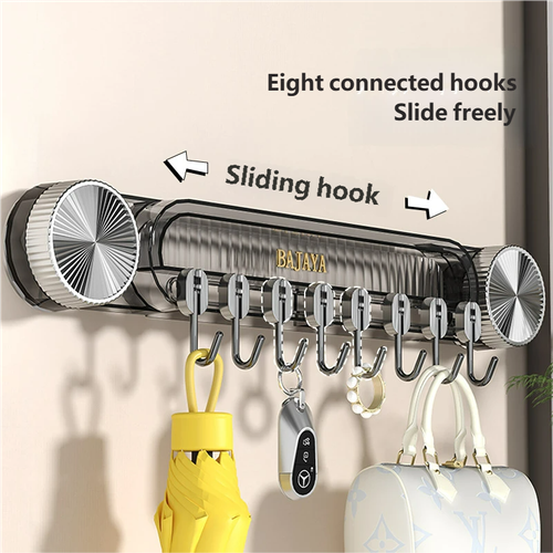 Heavy-Duty Suction Wall Rack with 8 Hooks | No-Drill,Storage Solution