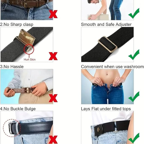 2pcs No Buckle Elastic Stretch Belt – Invisible Comfort for Everyday Wear
