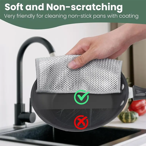 12 PCS Double-Layer Steel Wire Cleaning Cloth – Powerful & Scratch-Free