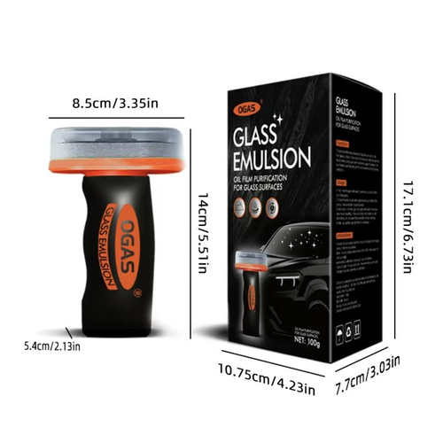 Car Glass Oil Film Remover Kit – Rainproof  Cleaner with Easy Roll-On Applicator