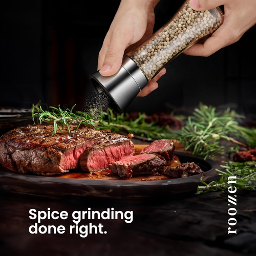 Stainless Steel Salt & Pepper Grinder Set (2-Pack)