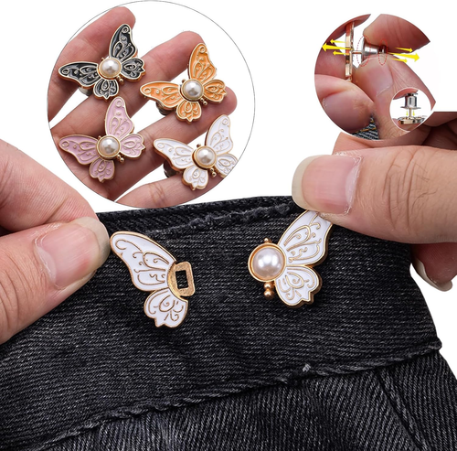 8Pcs Detachable Butterfly  Button Clip – No-Sew Perfect Fit Accessory