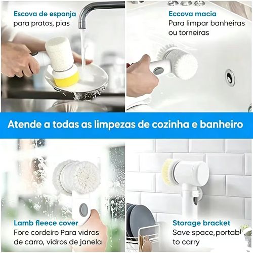 Electric Magic Brush Spin Scrubber 5-in-1 Cordless Handheld Power Cleaner Powerful Cleaning Tool Cleaning Kit