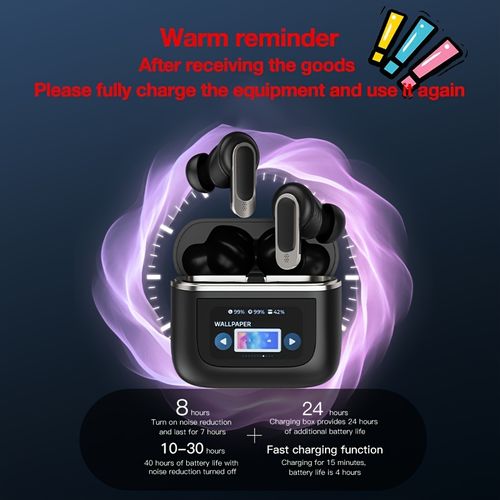 Wireless In-ear Smart Earphones, With Digital Display, ANC+ENC, Noise Cancelling Function