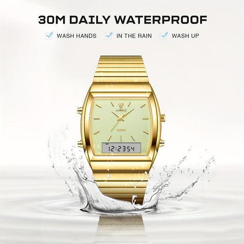 Men's Fashion Tonneau Pointer Digital Watch Waterproof