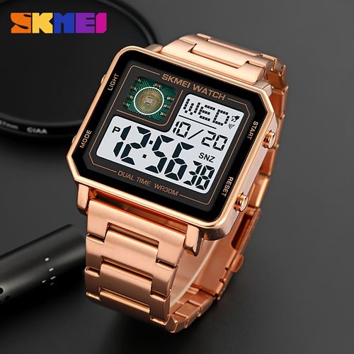 Square Digital Watches Stainless Steel