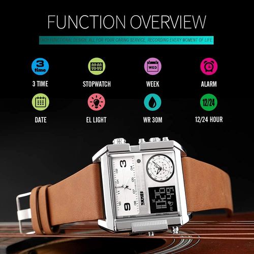 Men's Triple Display Quartz Watch