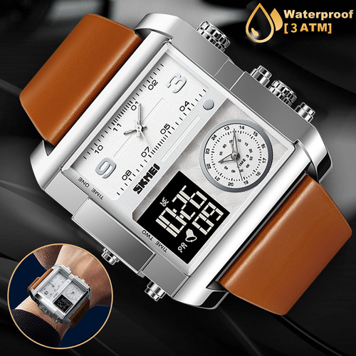 Men's Triple Display Quartz Watch