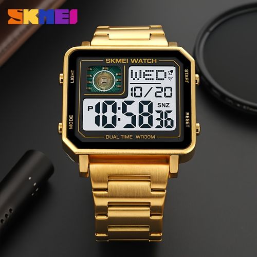 Square Digital Watches Stainless Steel