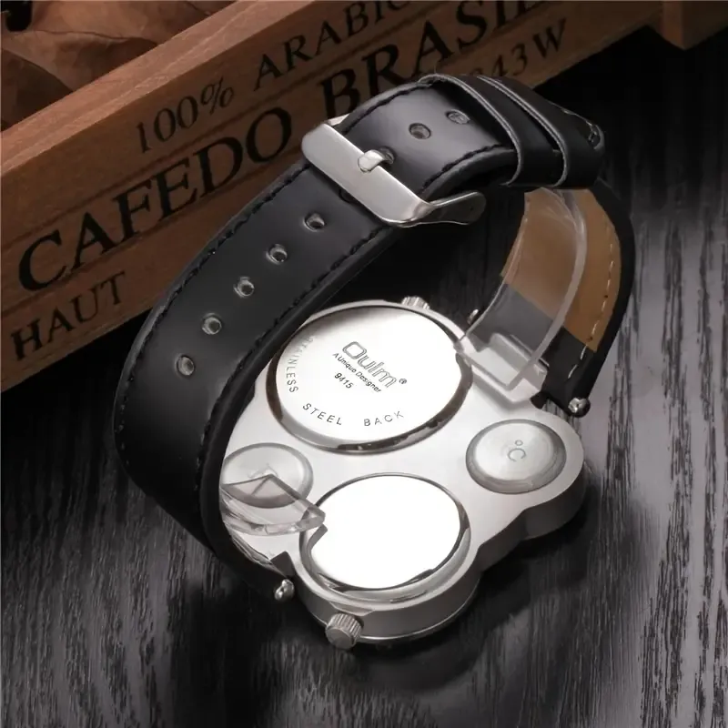 Mens Big Dial Belt Compass Camping Watch