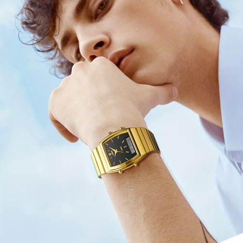 Men's Fashion Tonneau Pointer Digital Watch Waterproof