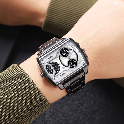 Multifunctional four time dual display precision men's watch