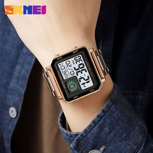 Square Digital Watches Stainless Steel