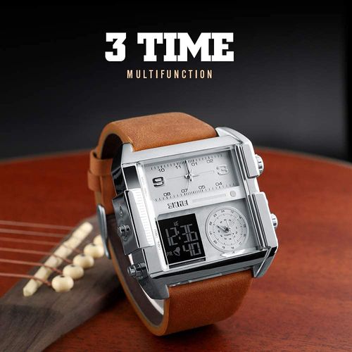 Men's Triple Display Quartz Watch