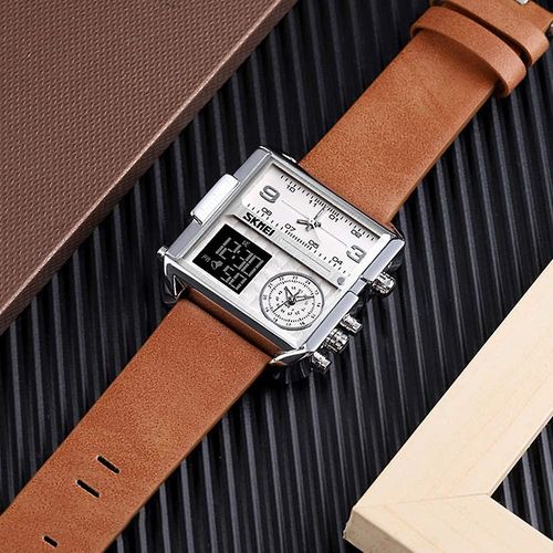Men's Triple Display Quartz Watch