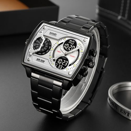 Multifunctional four time dual display precision men's watch