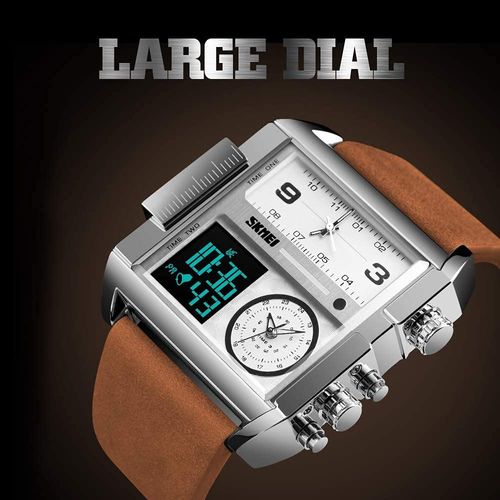 Men's Triple Display Quartz Watch