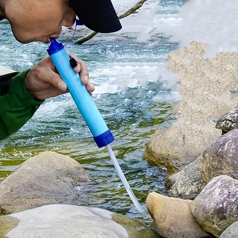 Filtro de água de emergência para acampamento ao ar livre, filtro de emergência para vida no campo, purificador de água para consumo direto individual, desinfecção