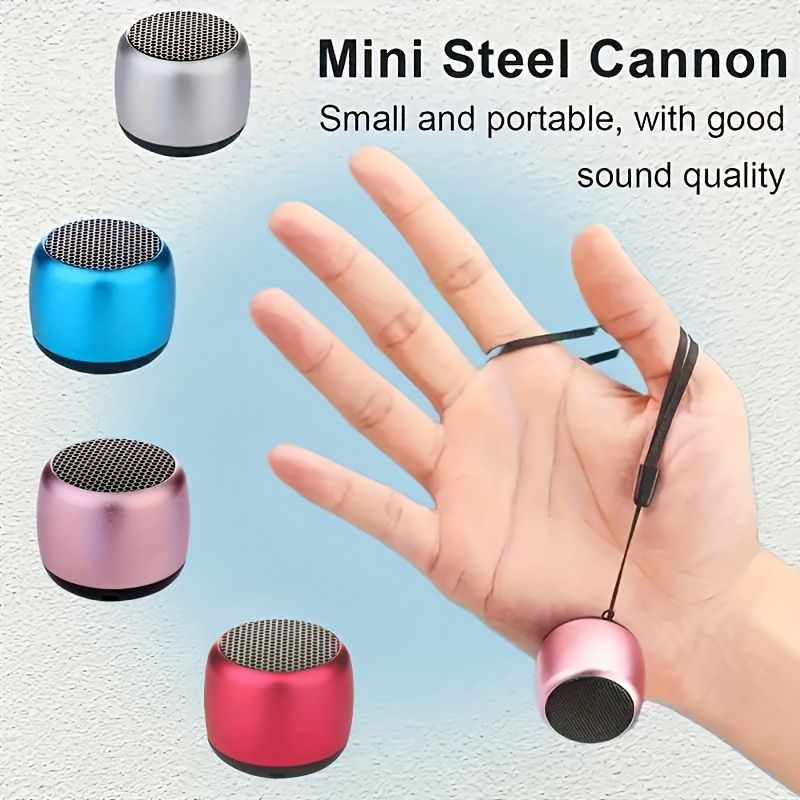 Mini alto-falante pequeno bluetooth portátil inteligente um arrasto dois cannon de aço pequeno metal sem fio bluetooth subwoofer estéreo