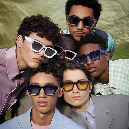 Models Cool Big Square Shades Custom 3D Metal Logo Fashion Sunglasses for Men Women