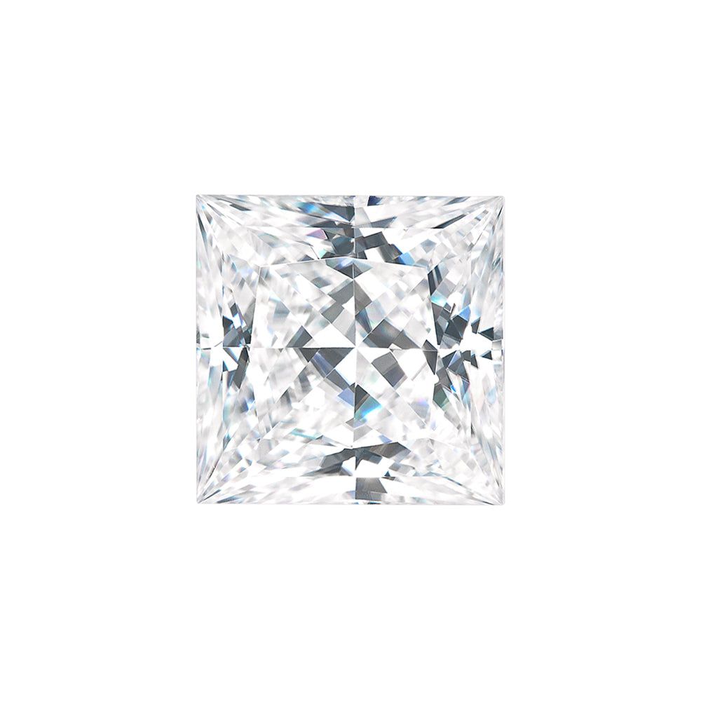 Forever One 1.50CTW DEW Square Near-Colorless Princess Cut Moissanite