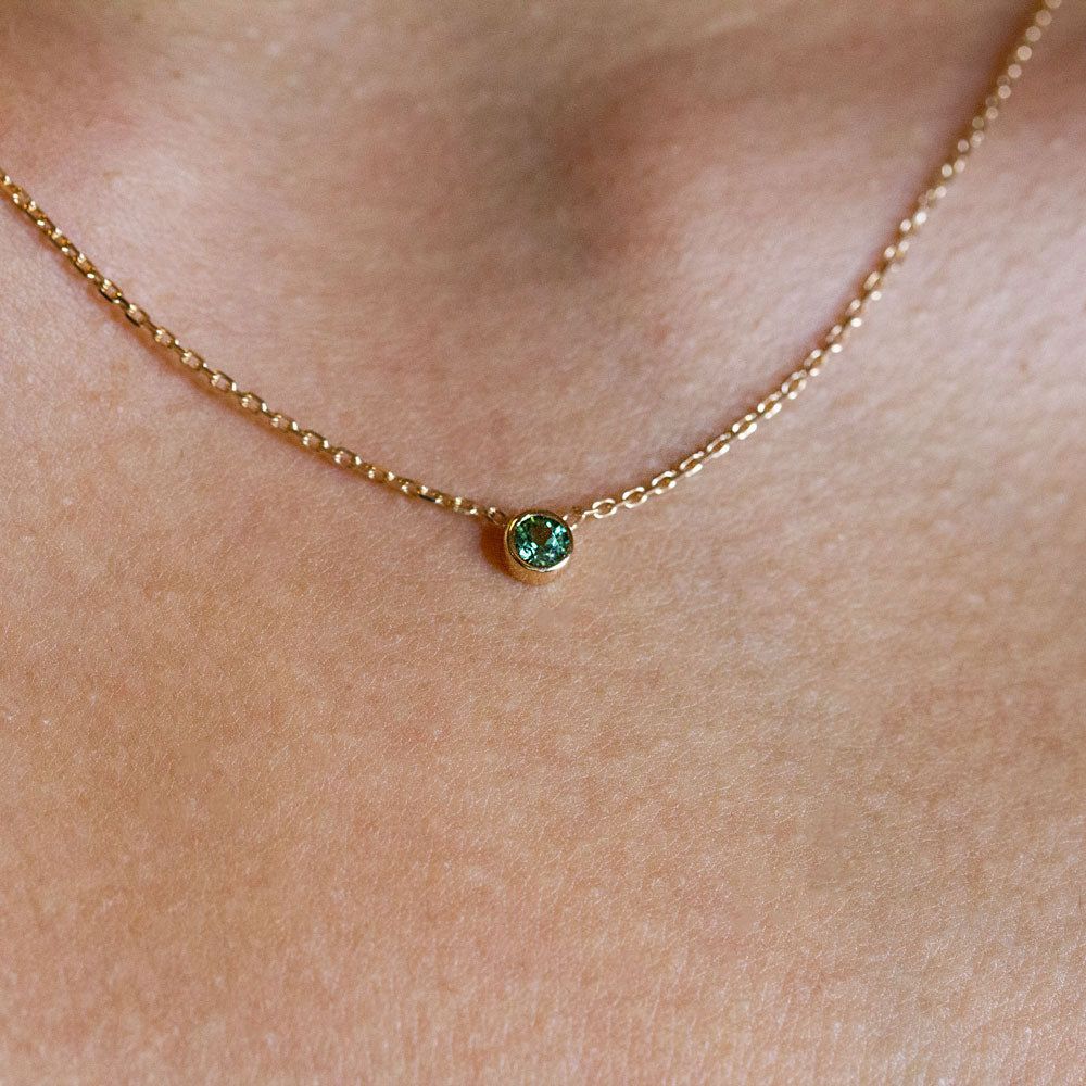 Pièce unique - Collier Solférine - tourmaline verte 3,5 mm - vente privée